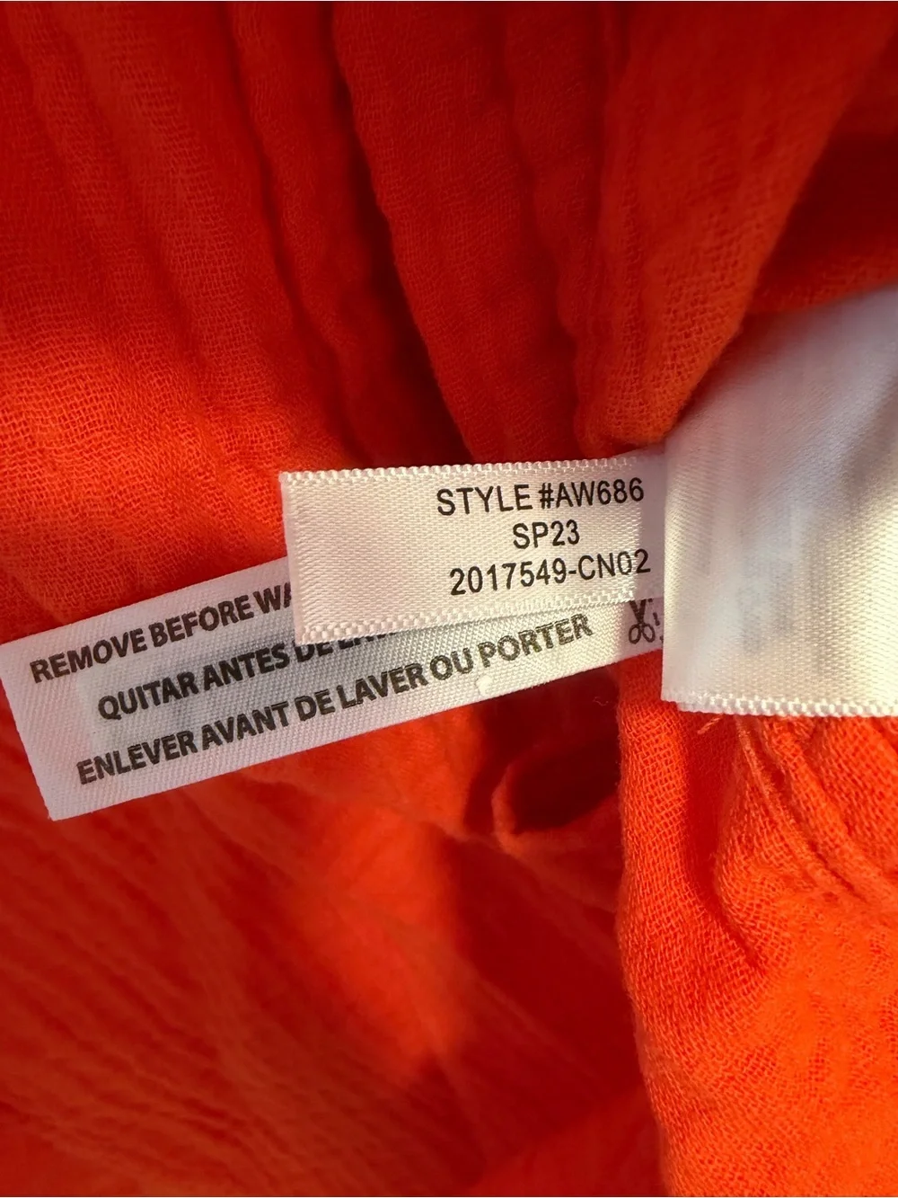 J. Crew Orange Double Gauze Crinkle Classic Fit Long Sleeve Button-Up Shirt 6